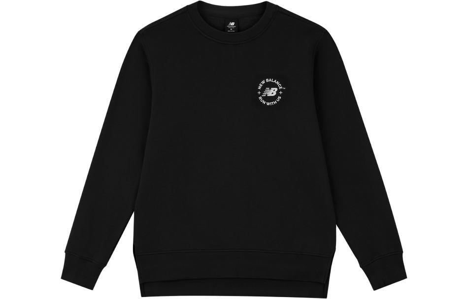 New Balance Logo Pullover Sweatshirt 'Black White' AMT33343-BK - 2
