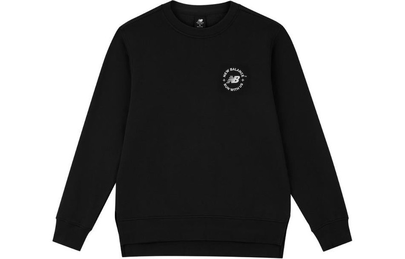 New Balance New Balance Logo Pullover Sweatshirt 'Black White' AMT33343-BK outlook