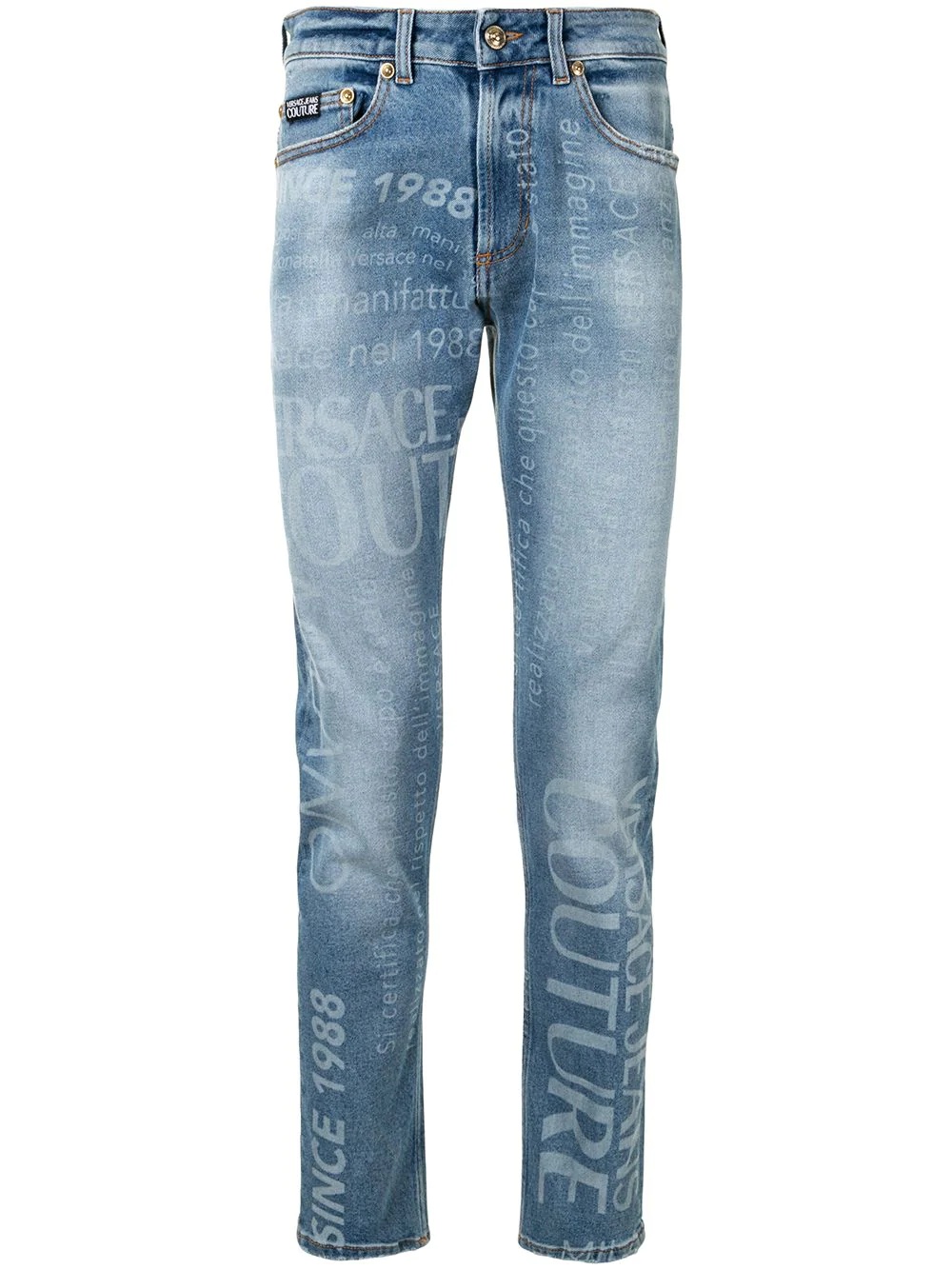 logo-print skinny jeans - 1