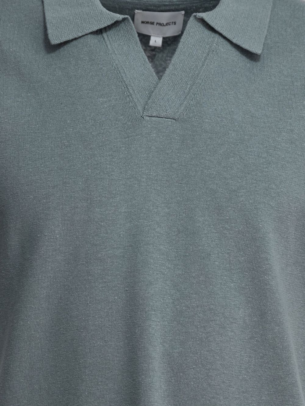 knitted V-neck T-shirt - 3