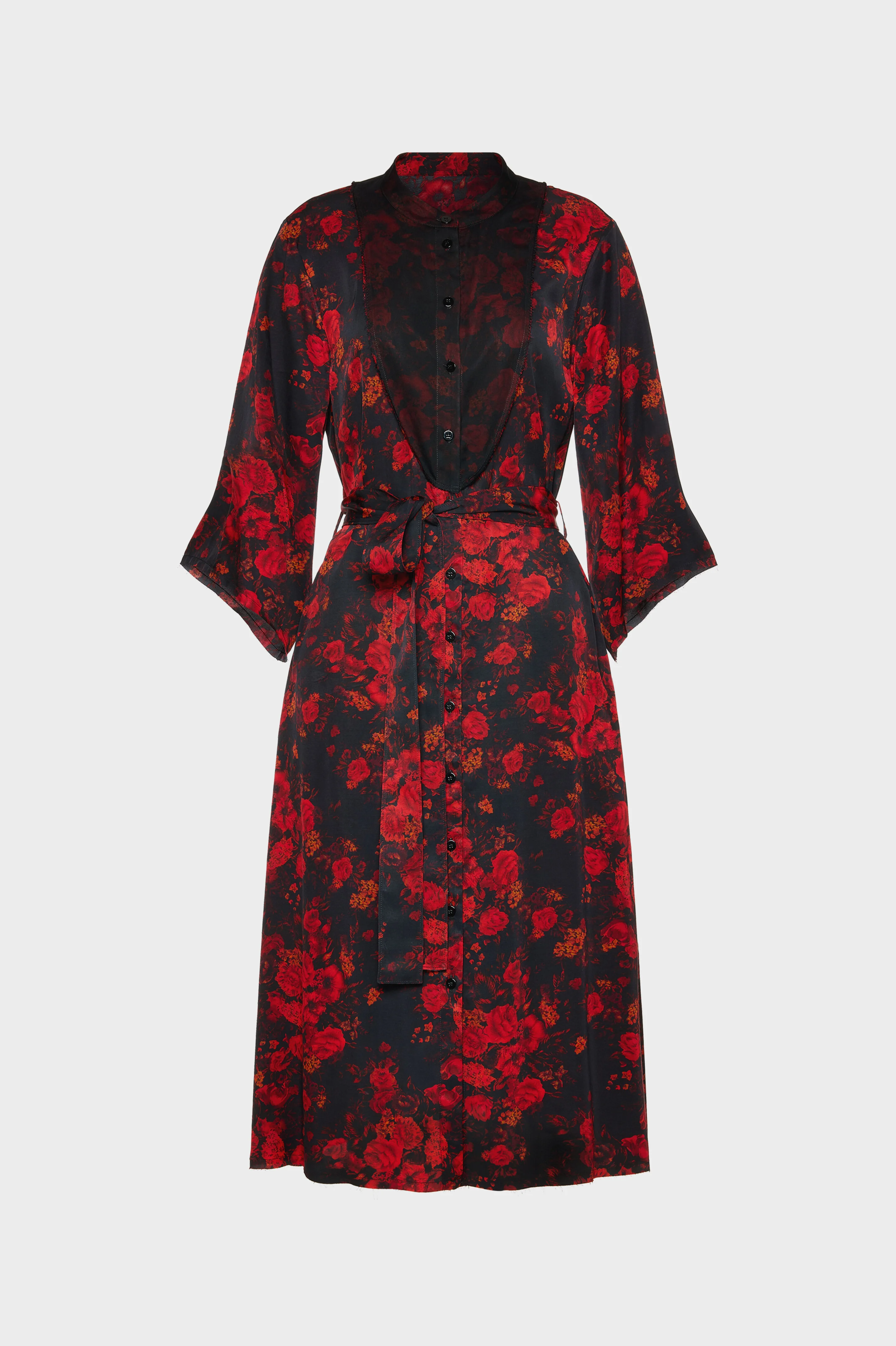Printed Midi Shirt Dress - 1