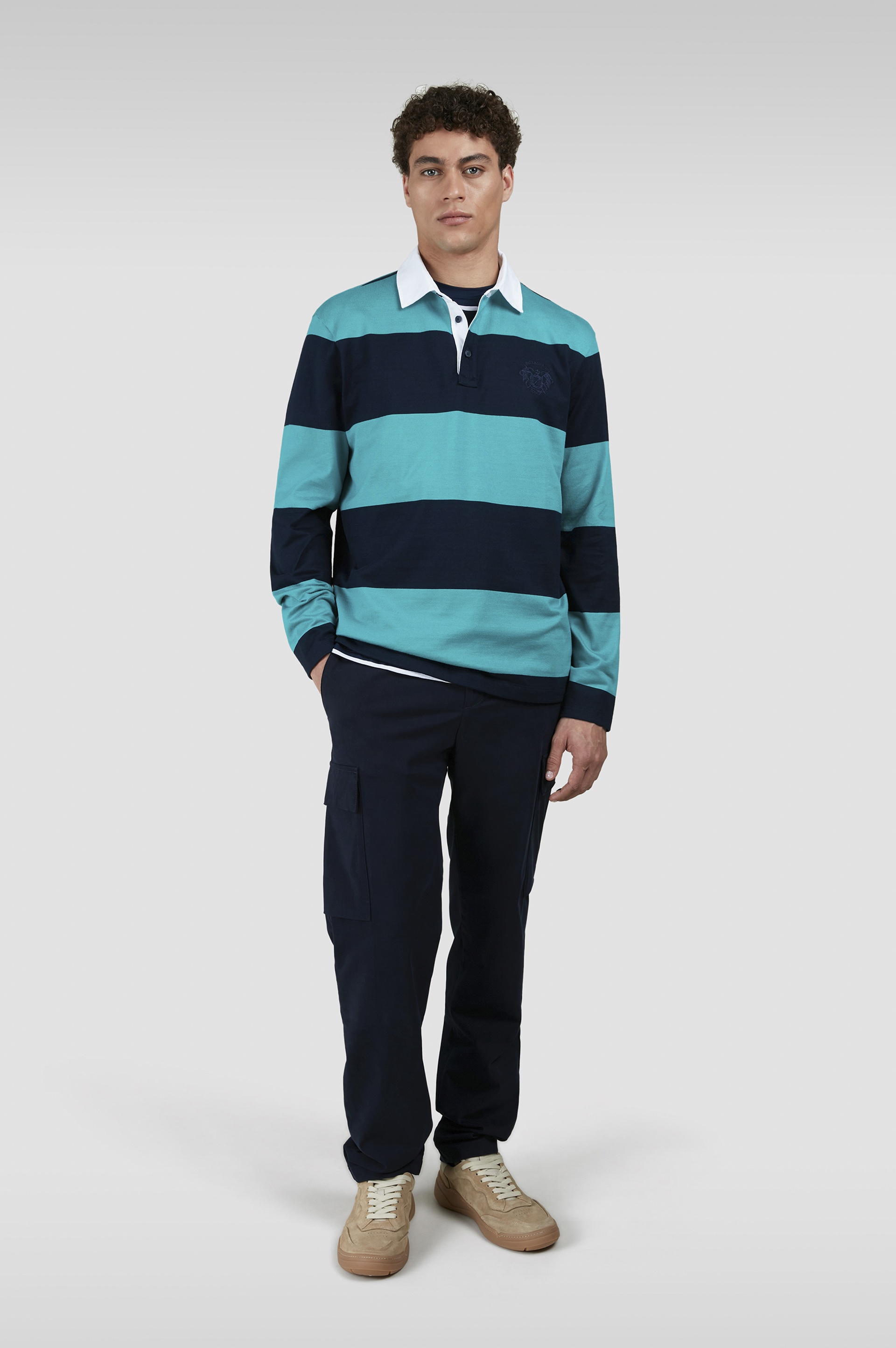 T-SHIRT IN PERLÉ COTTON WITH STRIPED PATTERN - 2