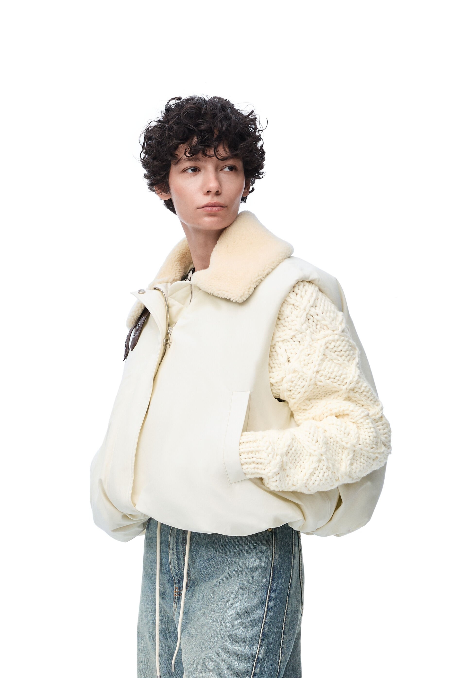 Puffer vest in cotton blend - 3