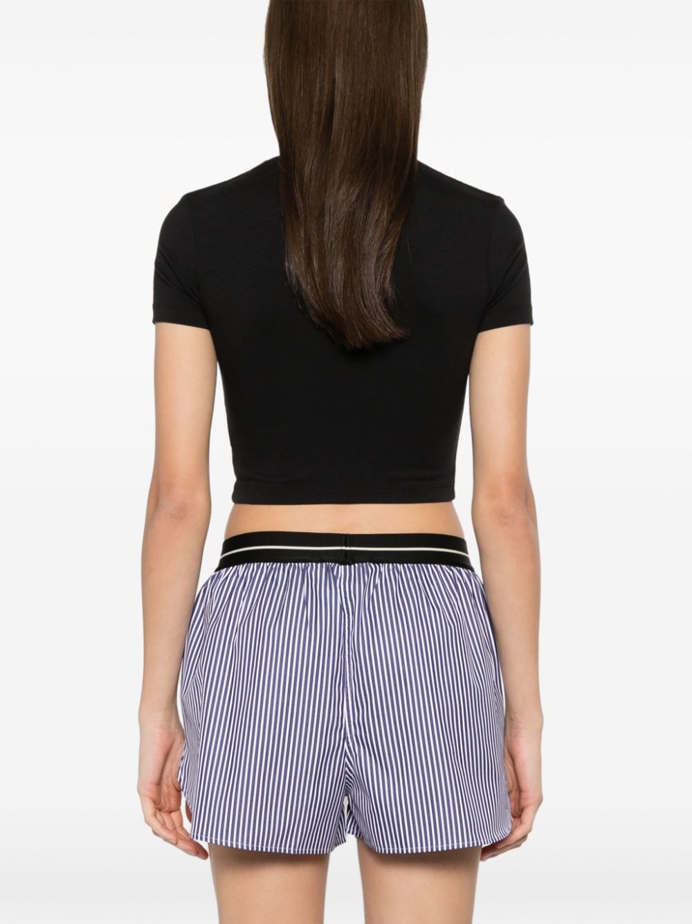 embroidered-logo cropped T-shirt - 4