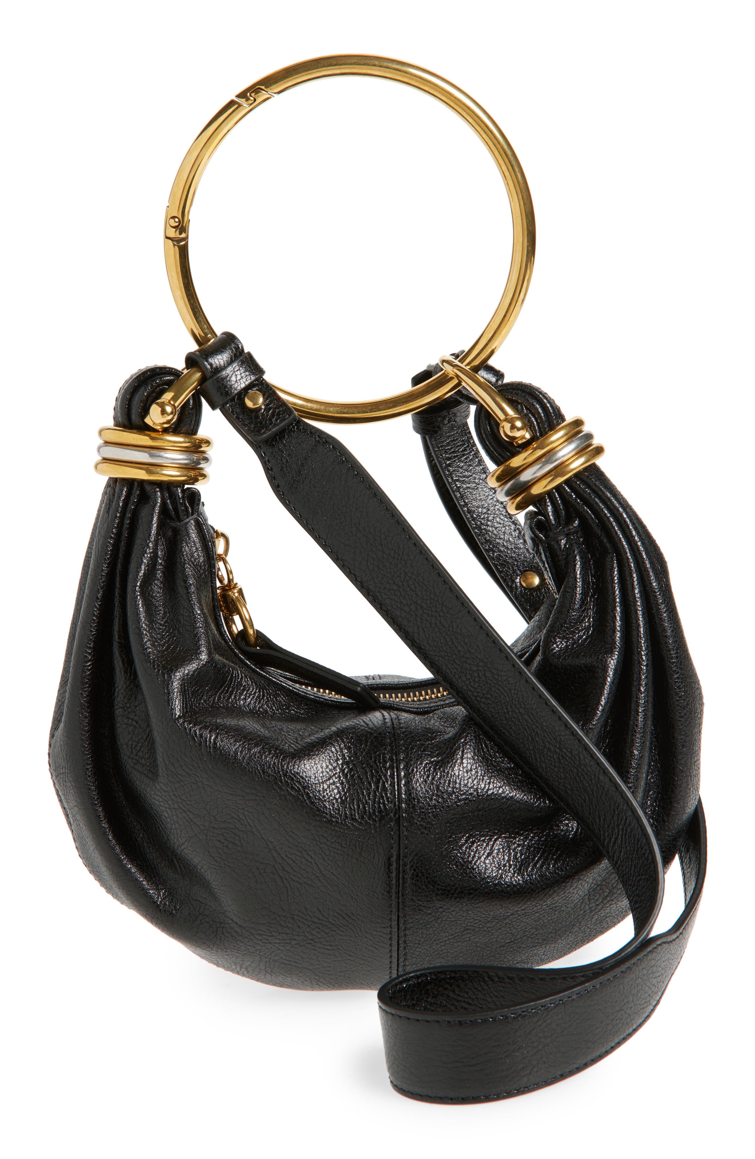 Chloé Mini Bracelet Leather Hobo Bag in Black at Nordstrom - 5