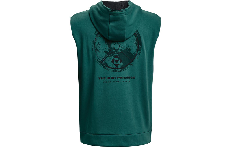 Under Armour Under Armour Project Rock Heavyweight Terry Sleeveless Full-Zip Hoodie 'Green Teal' 1377434-722 outlook