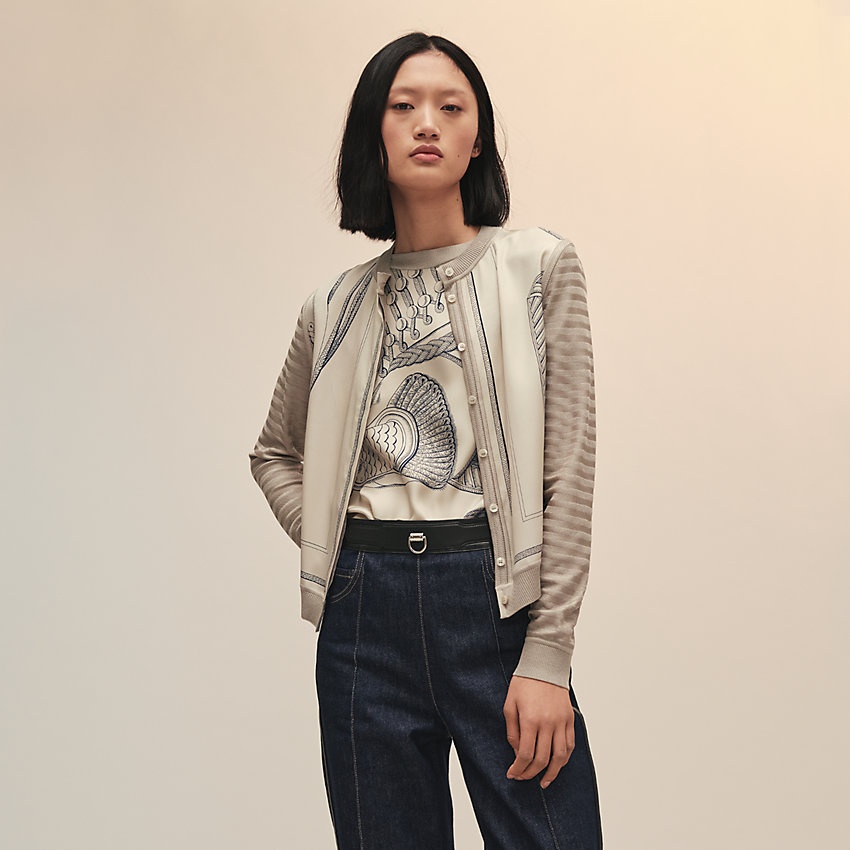 "Zouaves et Dragons Finesse" long-sleeve twillaine cardigan - 2