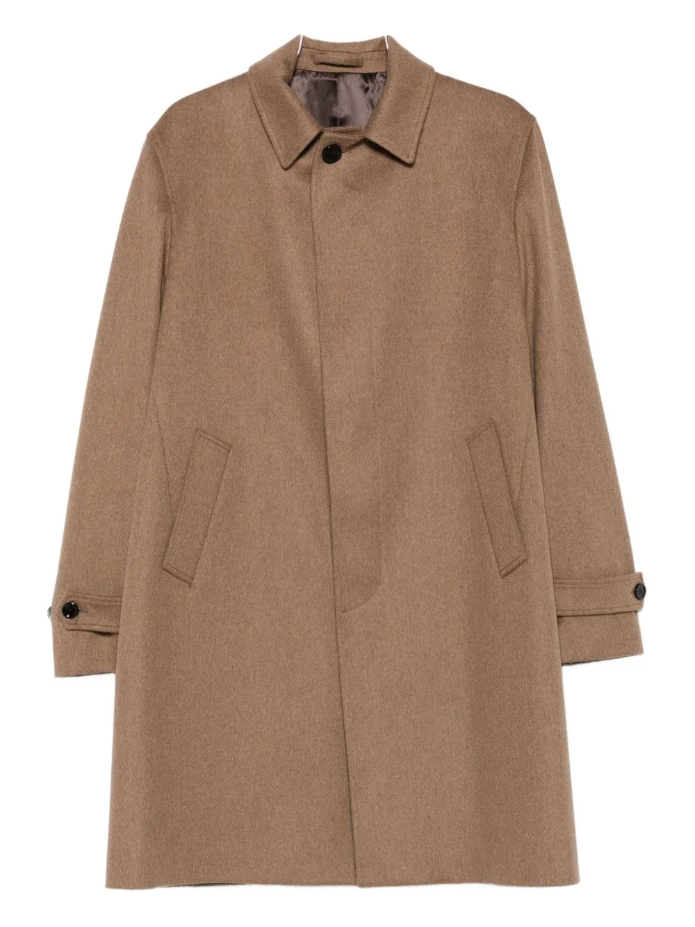 single-breasted wool coat - 1