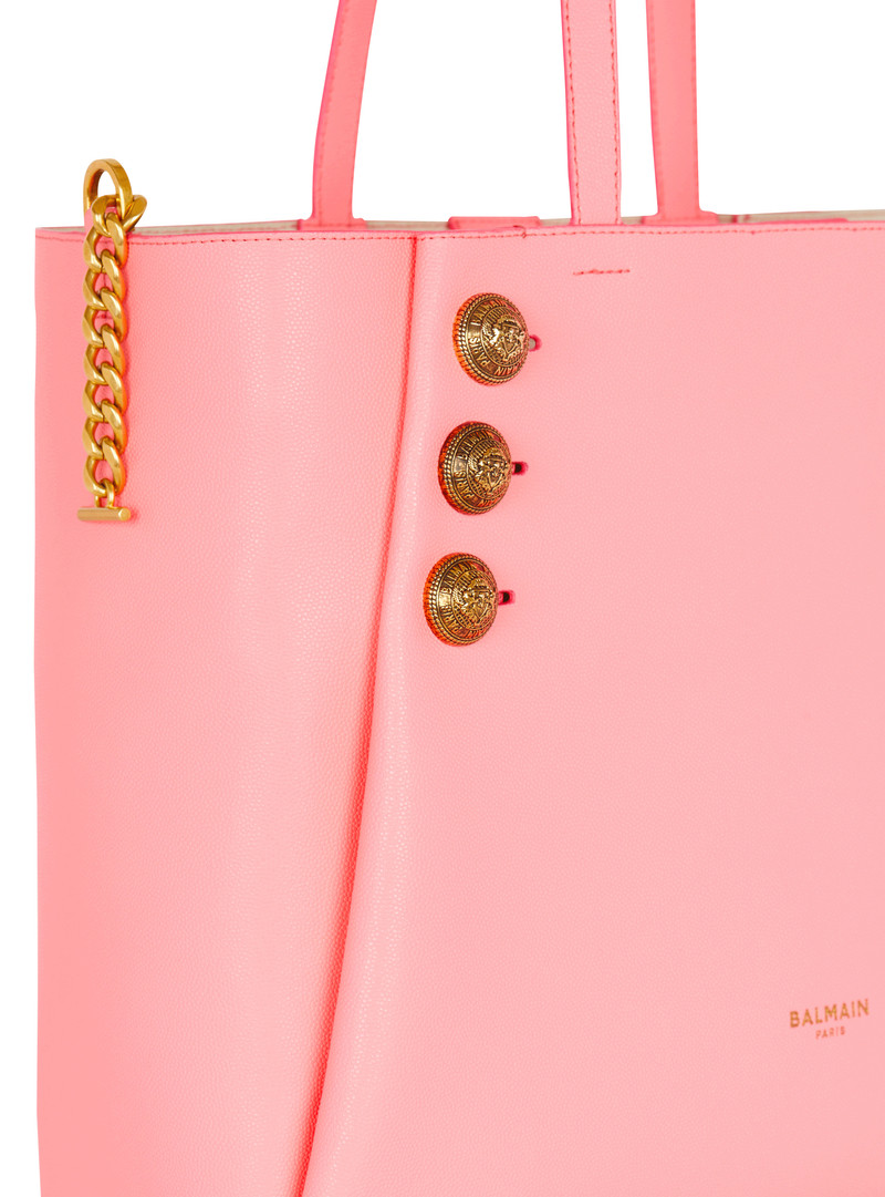 Emblème grained leather tote bag 8