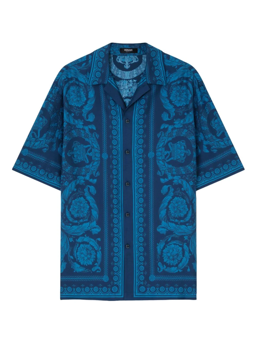 barocco-print short-sleeve shirt - 1