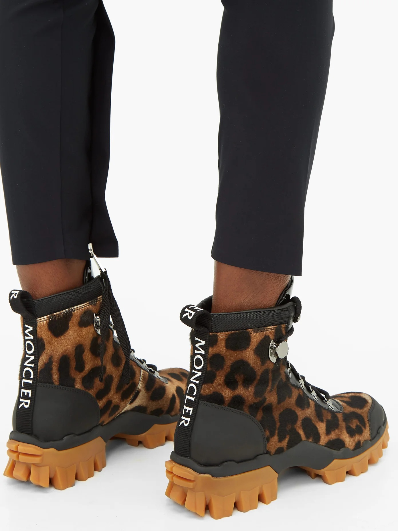 Helis leopard-print calf-hair hiking boots - 3