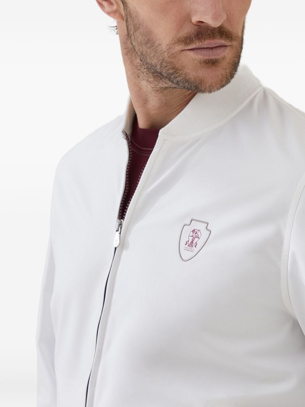 logo-plaque zip-up jacket - 6