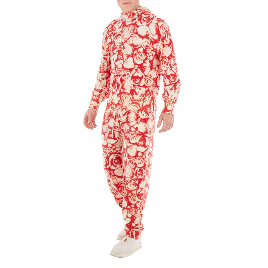 Burberry All Over Rose Print Wool Jogging Pants - 4