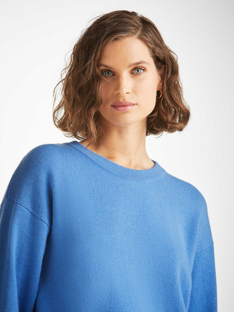 Women's Relaxed Sweater Daphne Cashmere Cornflower 5