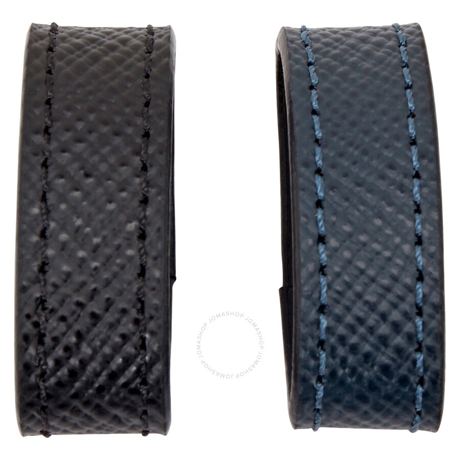 Montblanc Men's Classic Leather Belt- Black/Indigo - 3