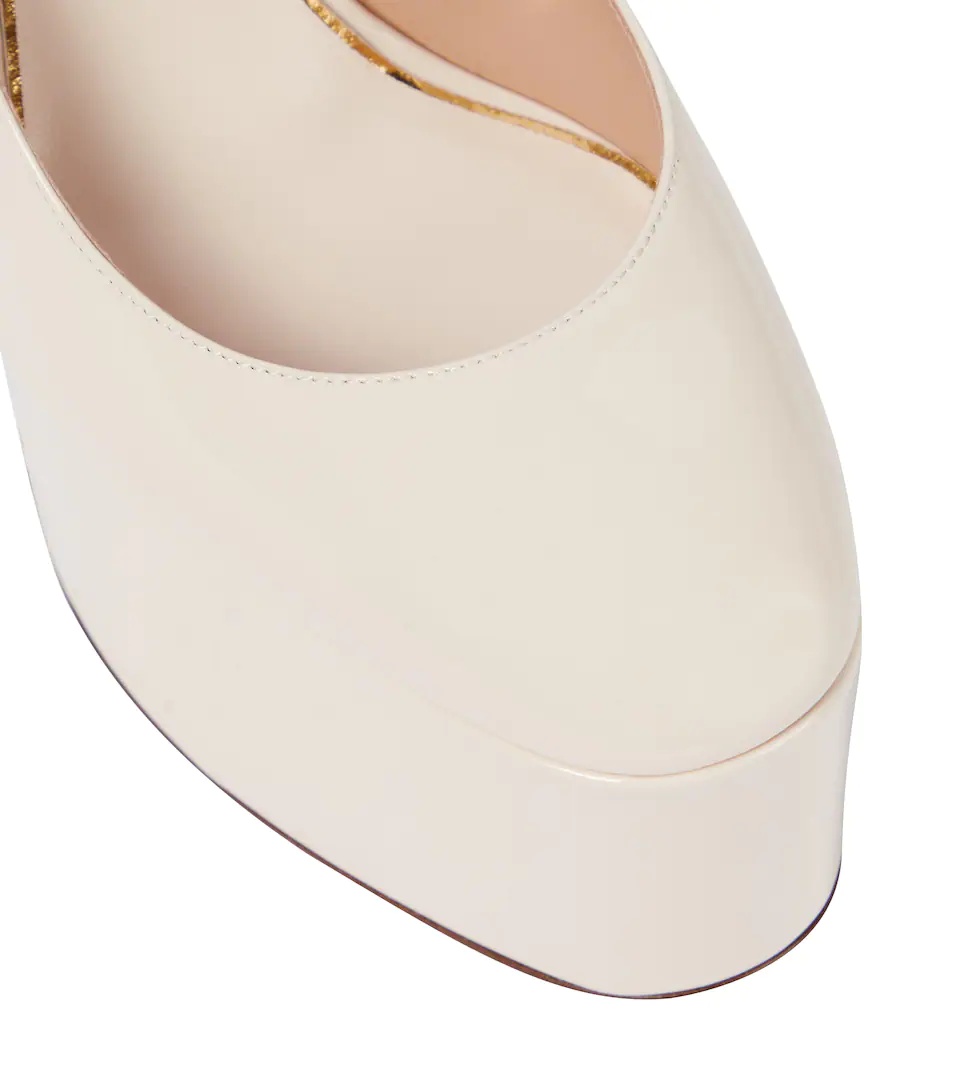Tan-Go patent leather platform pumps - 6