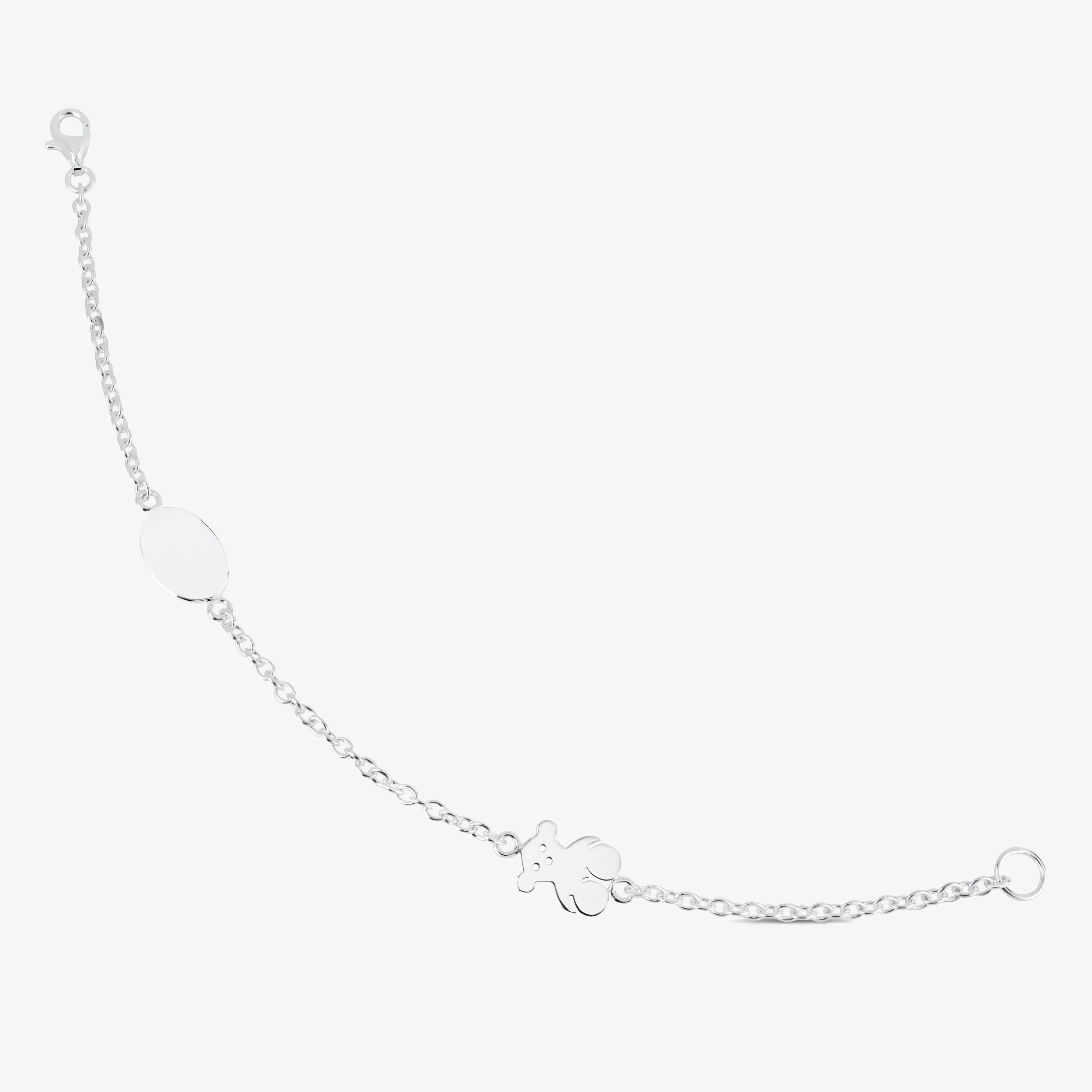 Silver TOUS Bear Bracelet Oval and Bear motifs - 1