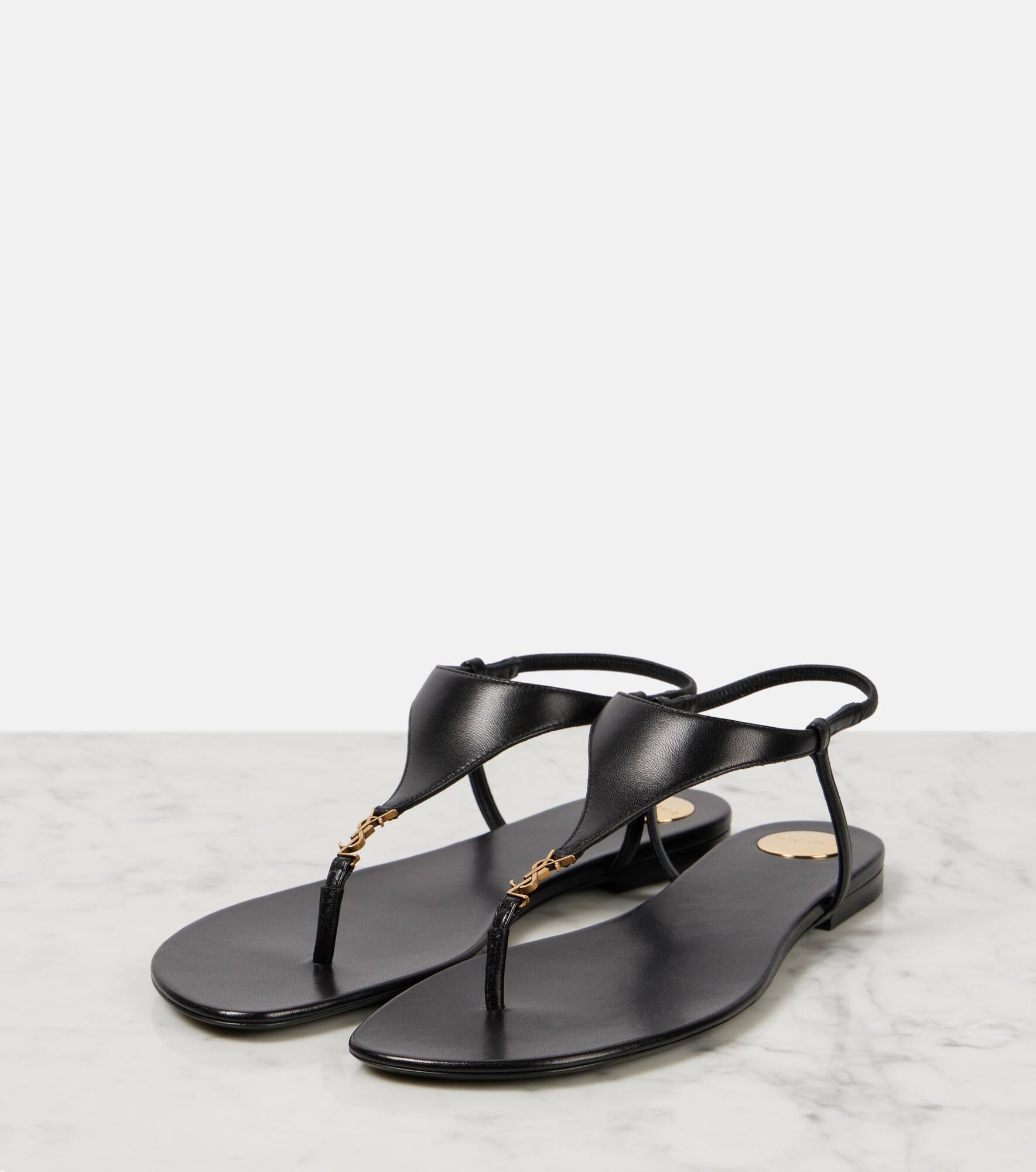 Cassandra leather thong sandals - 4