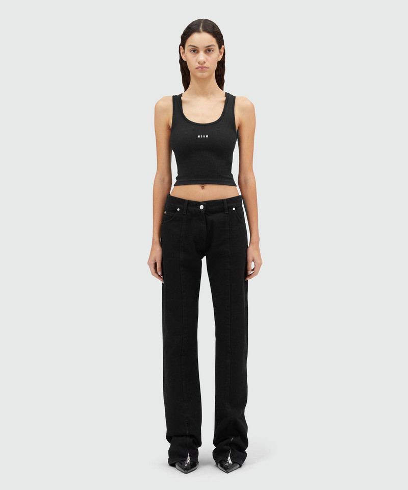 MSGM Denim pants with zipper outlook