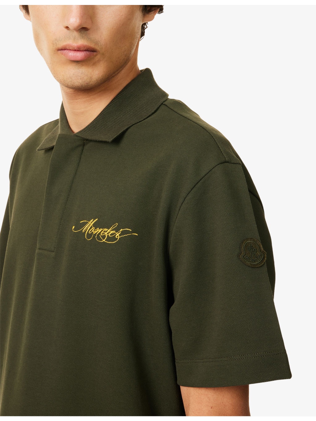 Script Logo-Embroidery Short-Sleeve Cotton-Jersey Polo Shirt - 5