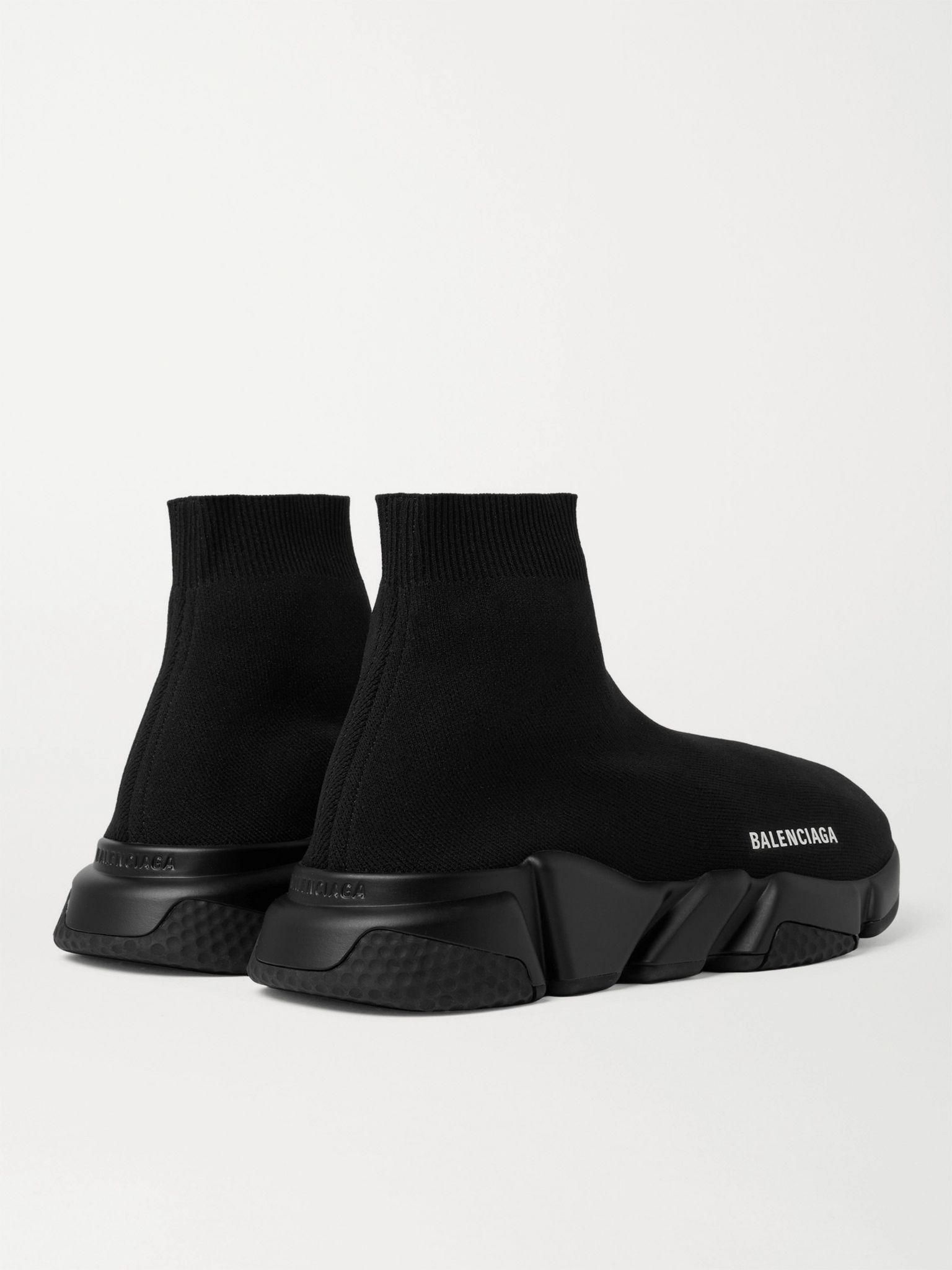 Speed Stretch-Knit Slip-On Sneakers Black - 5