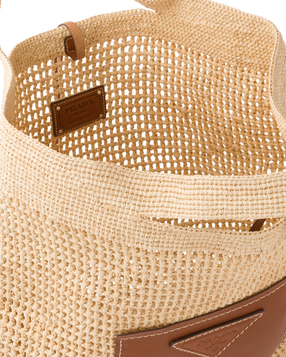 Raffia and Leather Tote - 5