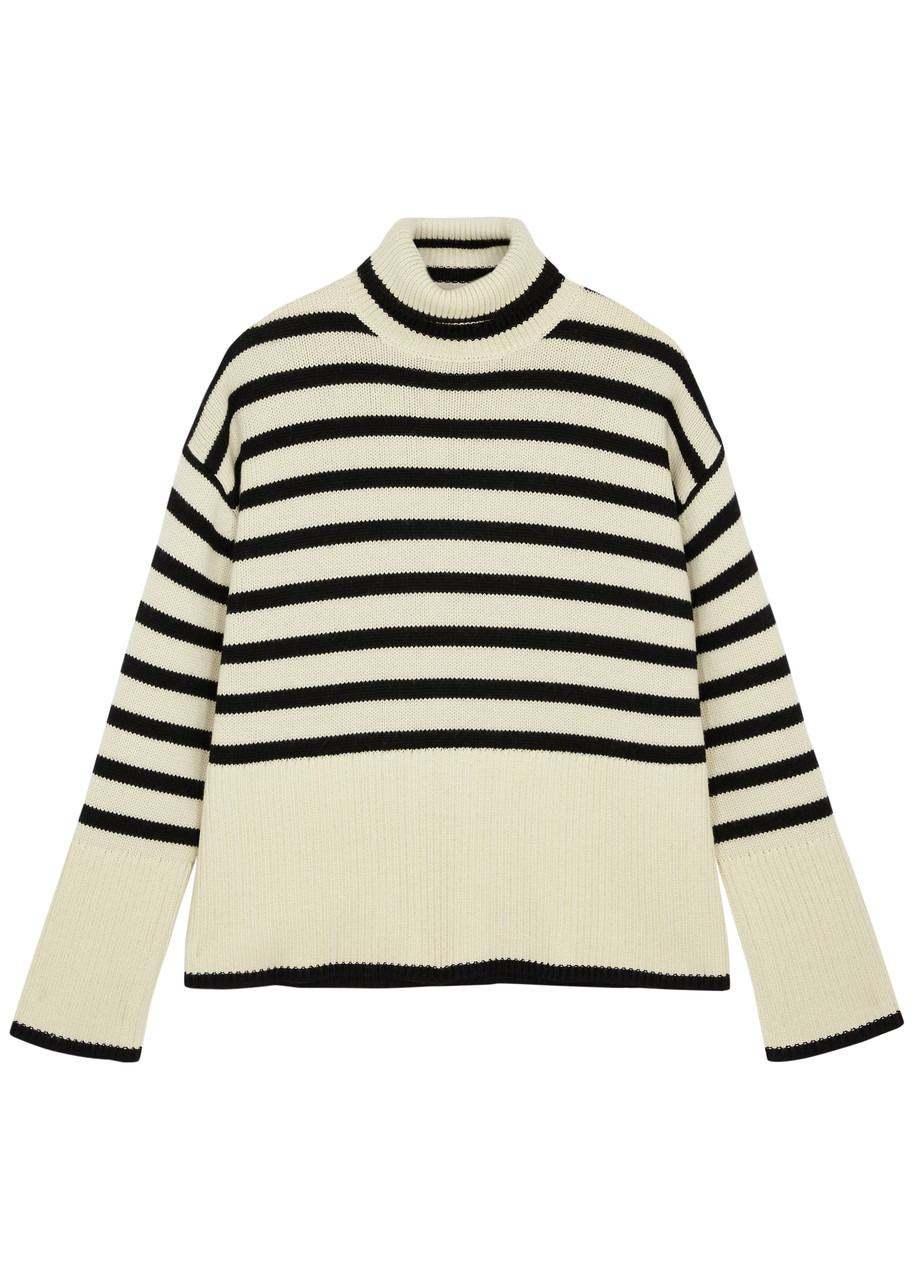 Striped roll-neck wool-blend jumper - 1