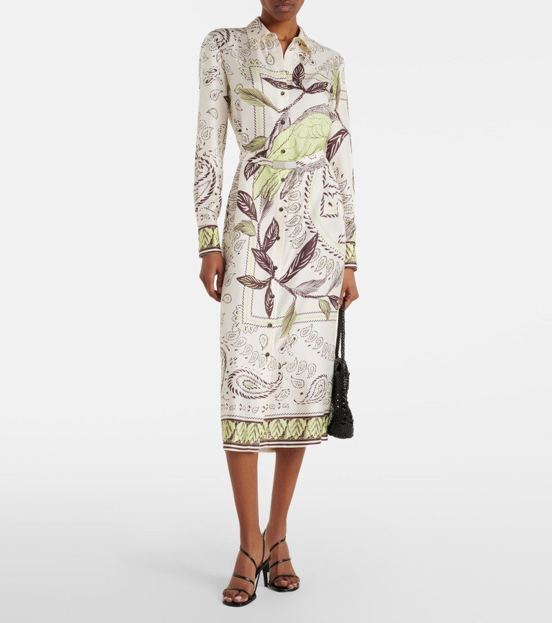 TORY BURCH Belted printed silk midi dress outlook