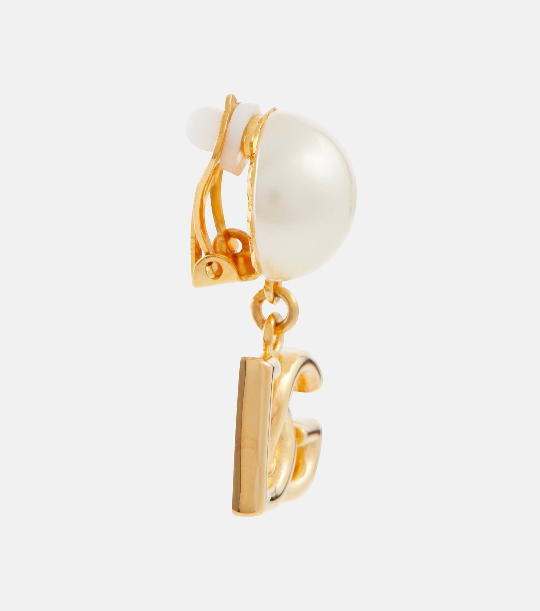 Logo faux pearl earrings - 2