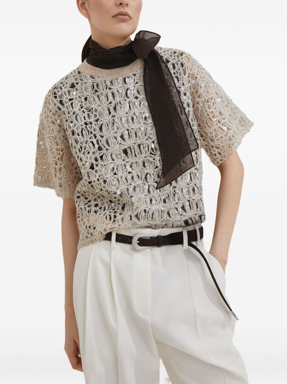 sequin-embellished T-shirt - 5