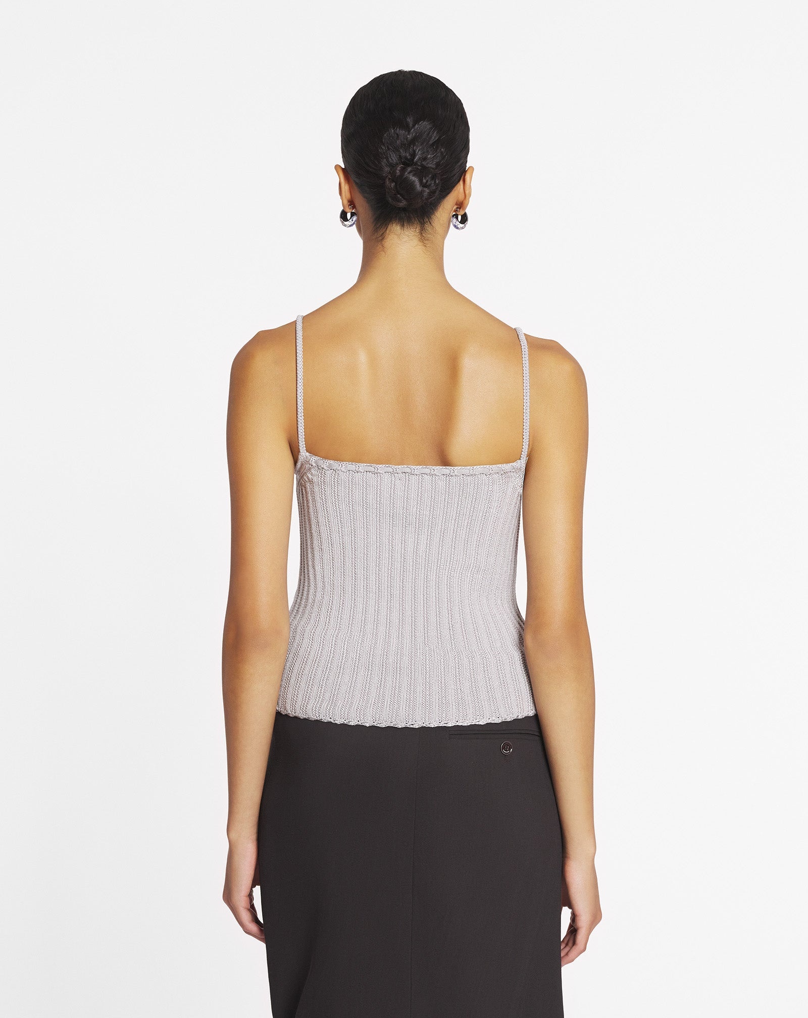 RIBBED TANK TOP IN VISCOSE - 5