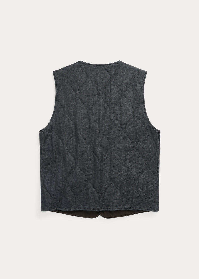 RRL by Ralph Lauren Quilted Indigo Denim Vest outlook