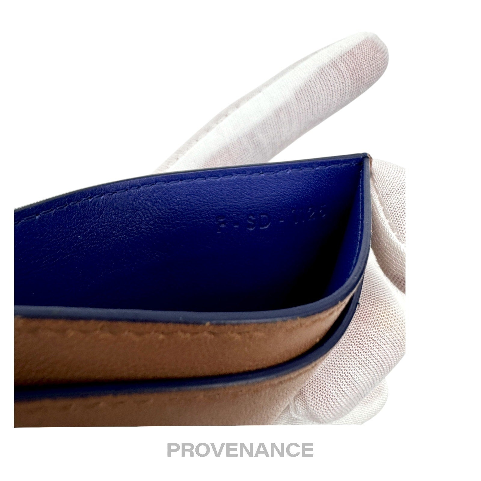 Celine Logo Card Holder Wallet - Two-Tone Blue Tan - 6