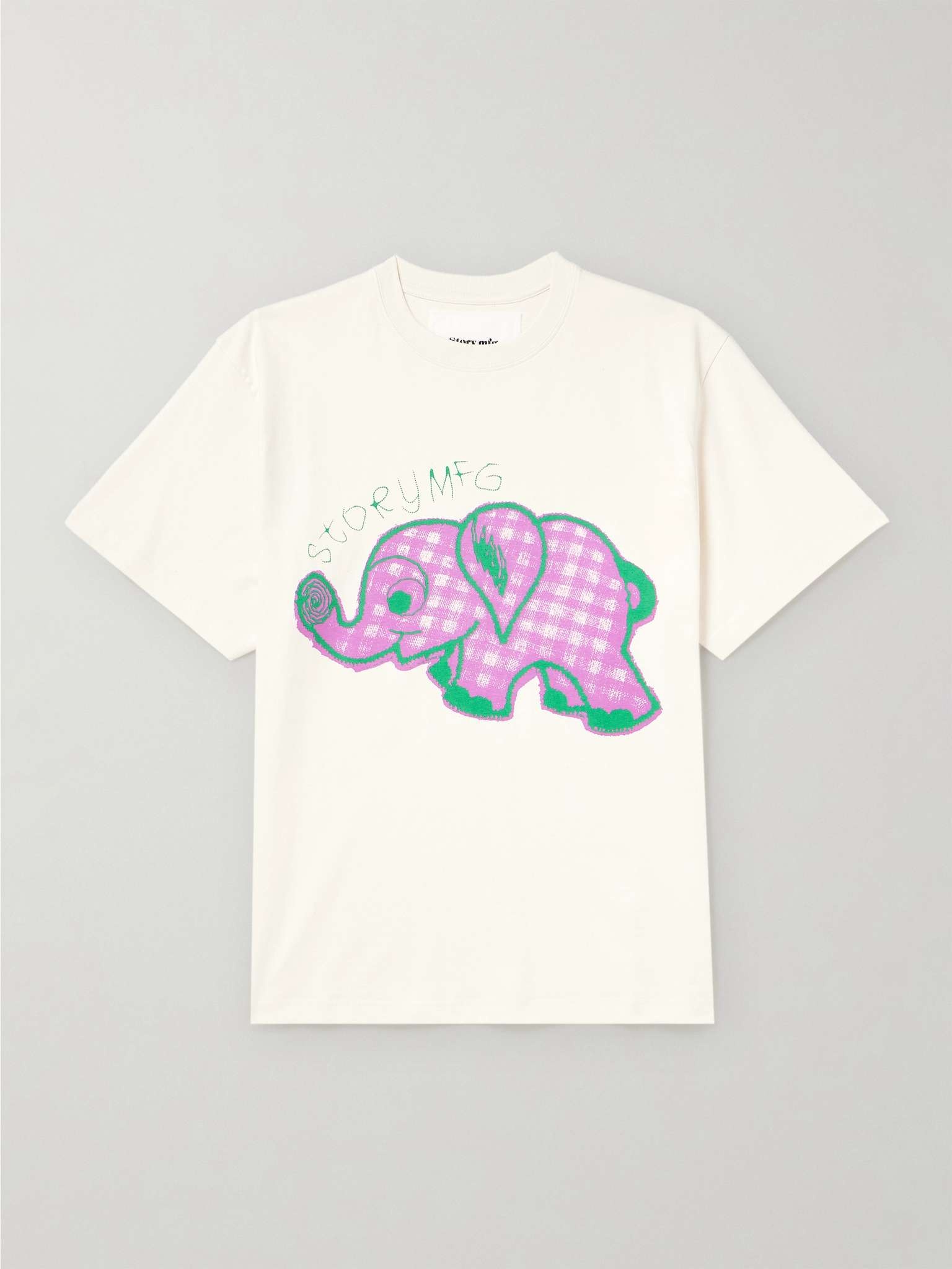 Grateful Ele Printed Organic Cotton-Jersey T-Shirt - 1