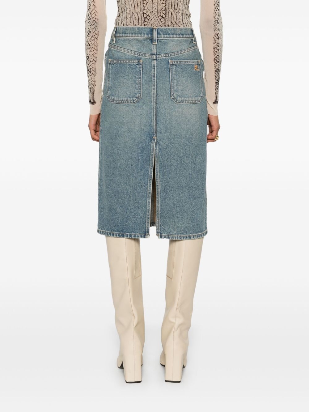 denim midi skirt - 4