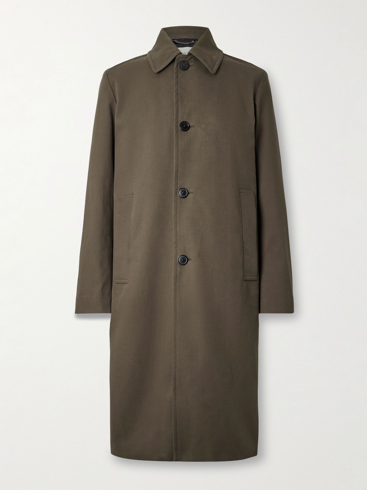 Stretch-Cotton Shell Trench Coat Brown - 1