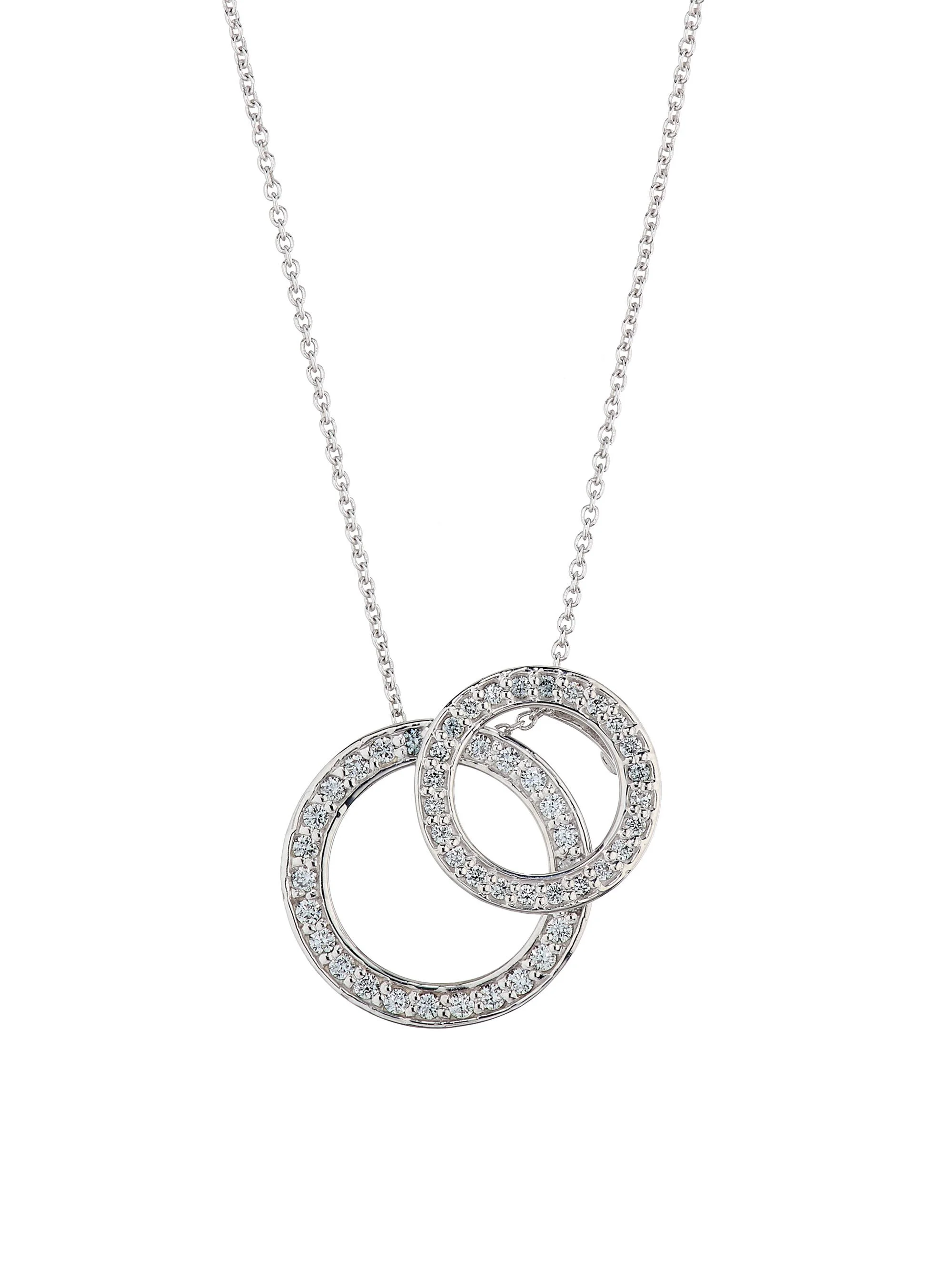 Women's Tiny Treasures Two Circle 18K White & Yellow Gold, Ruby & 0.36 TCW Diamond Pendant Necklace - 1