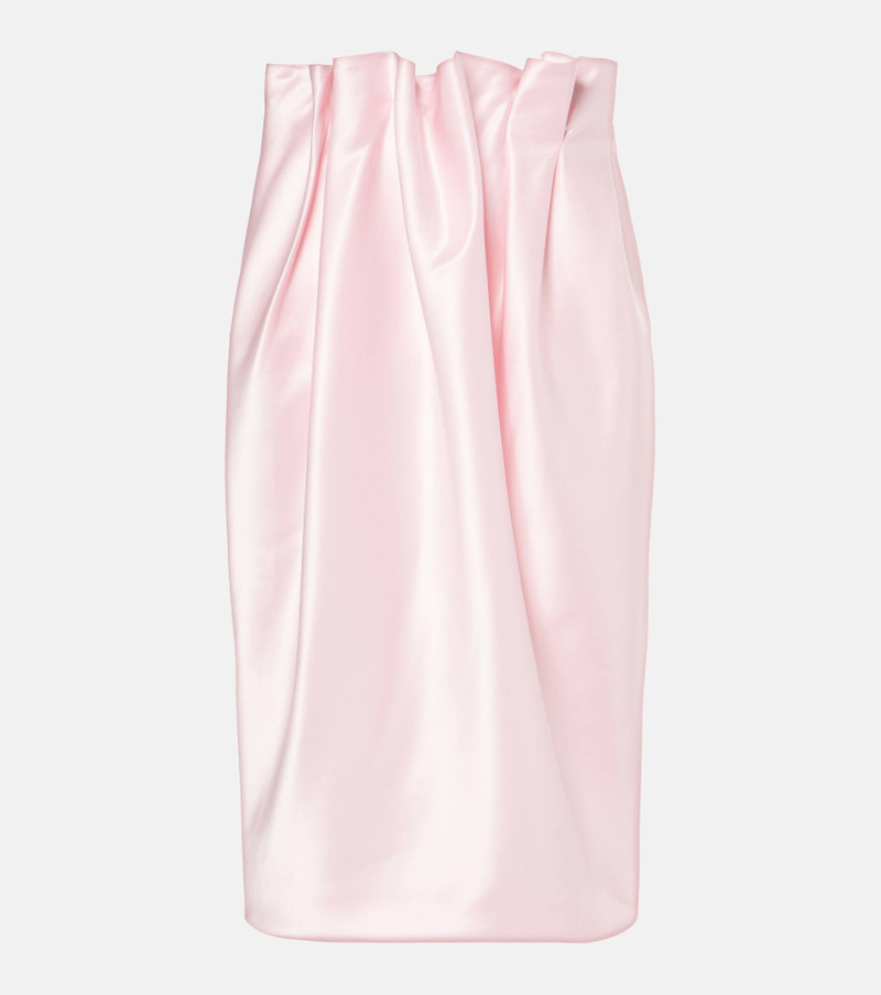 Draped satin midi skirt - 1