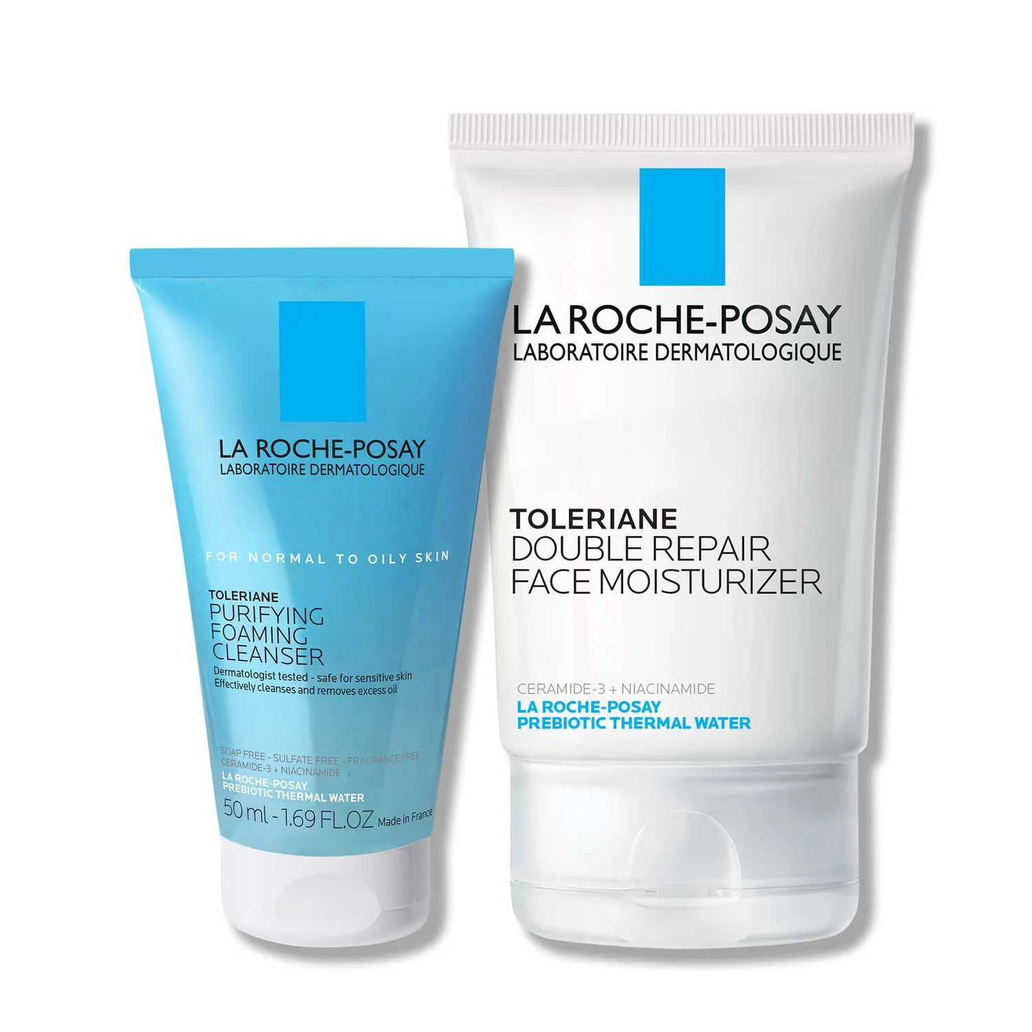 Toleriane Purifying Foaming Cleanser & Toleriane Double Repair Face Moisturizer Travel Set - 1