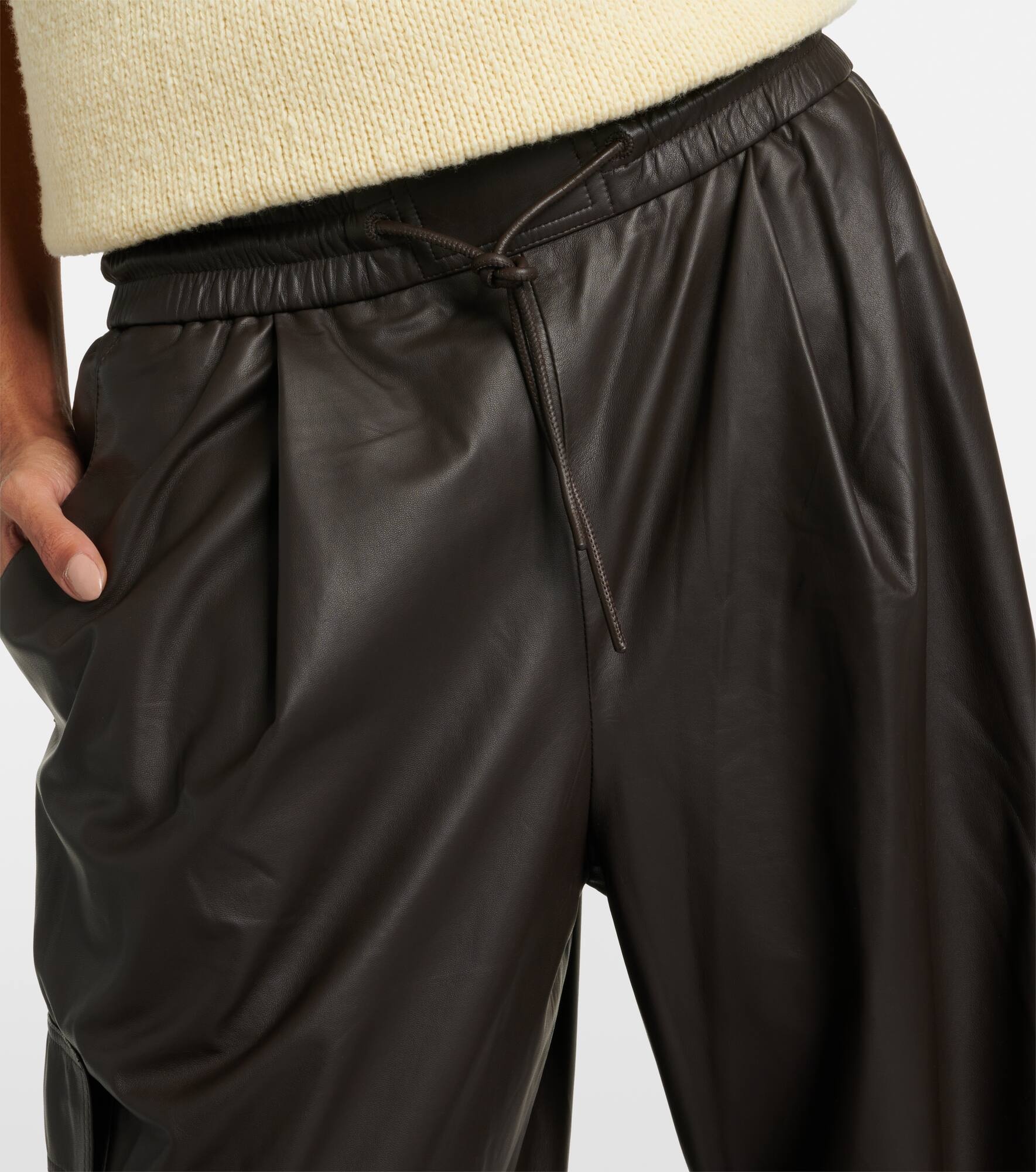 Leather cargo pants - 4