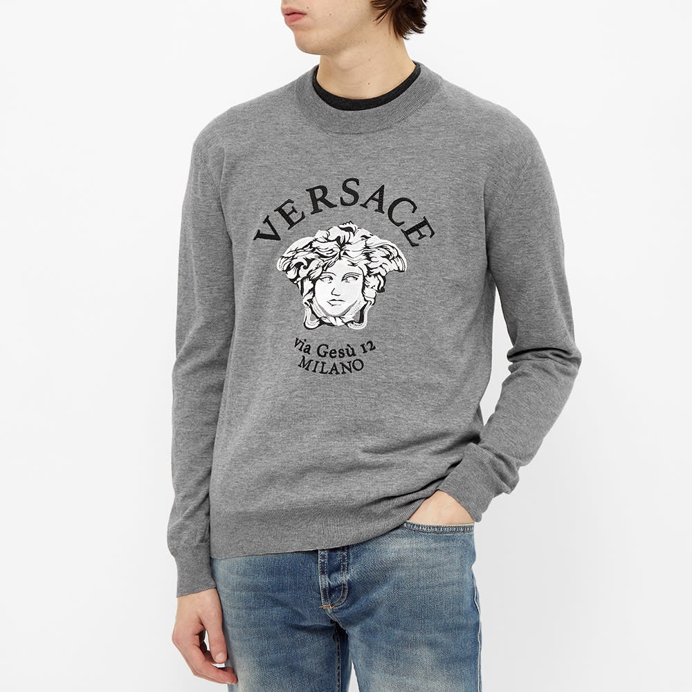 Versace Via Gesu Logo Crew Knit - 4