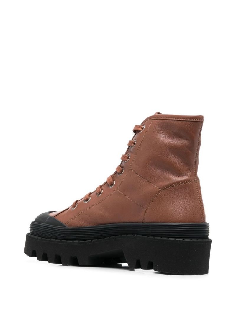 leather lace-up boots - 6