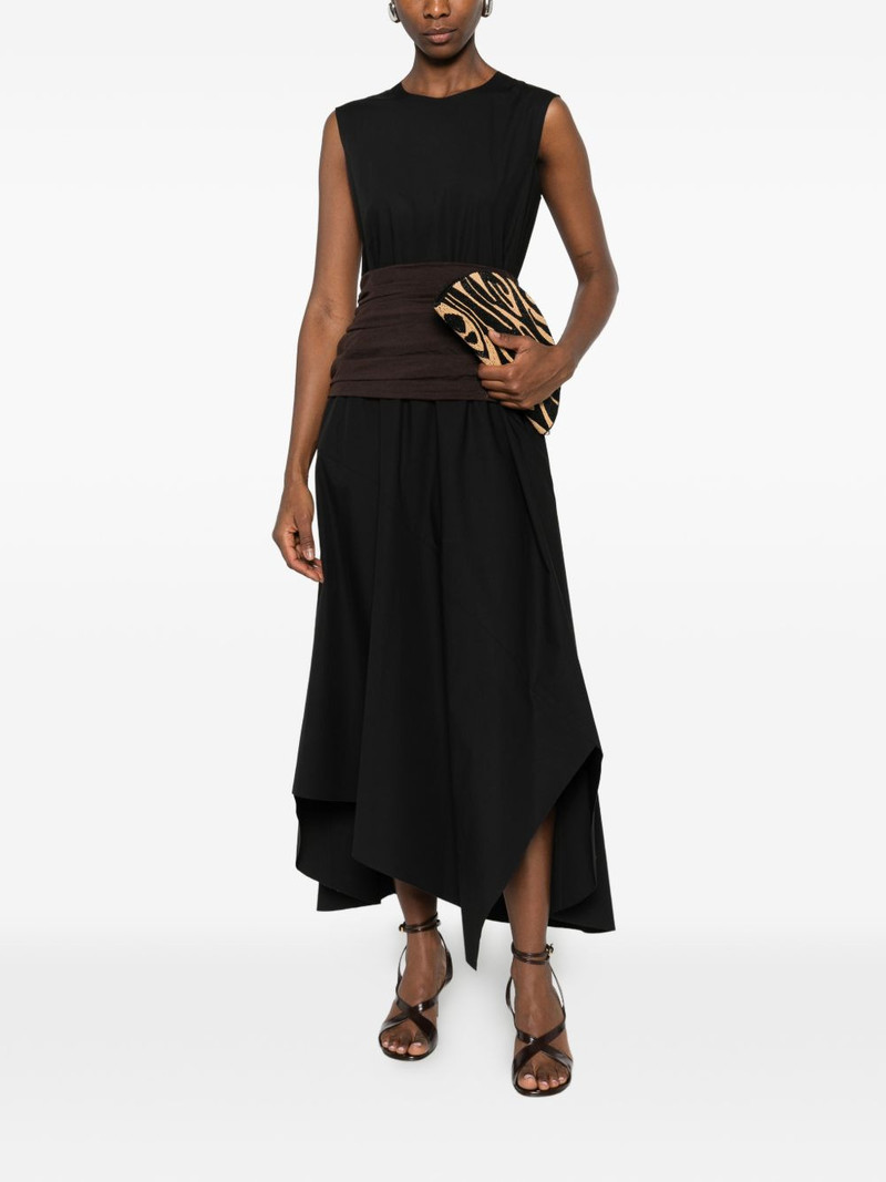 TORY BURCH ruched-detail sleeveless midi dress outlook