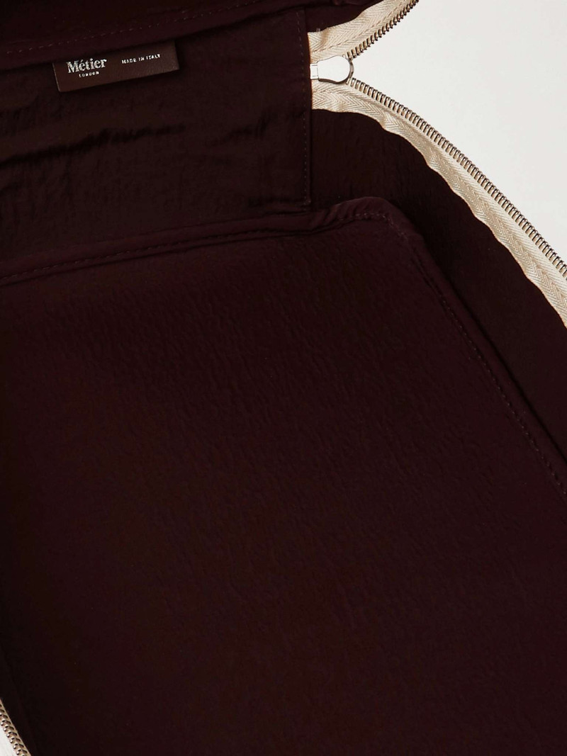 MÉTIER Medium Leather-Trimmed Printed Canvas Clothing Pouch outlook