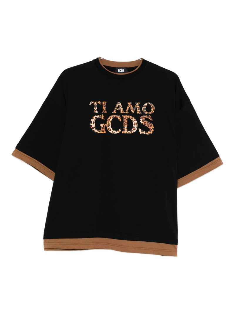 Gcds Leopard-print Trim T-shirt 1