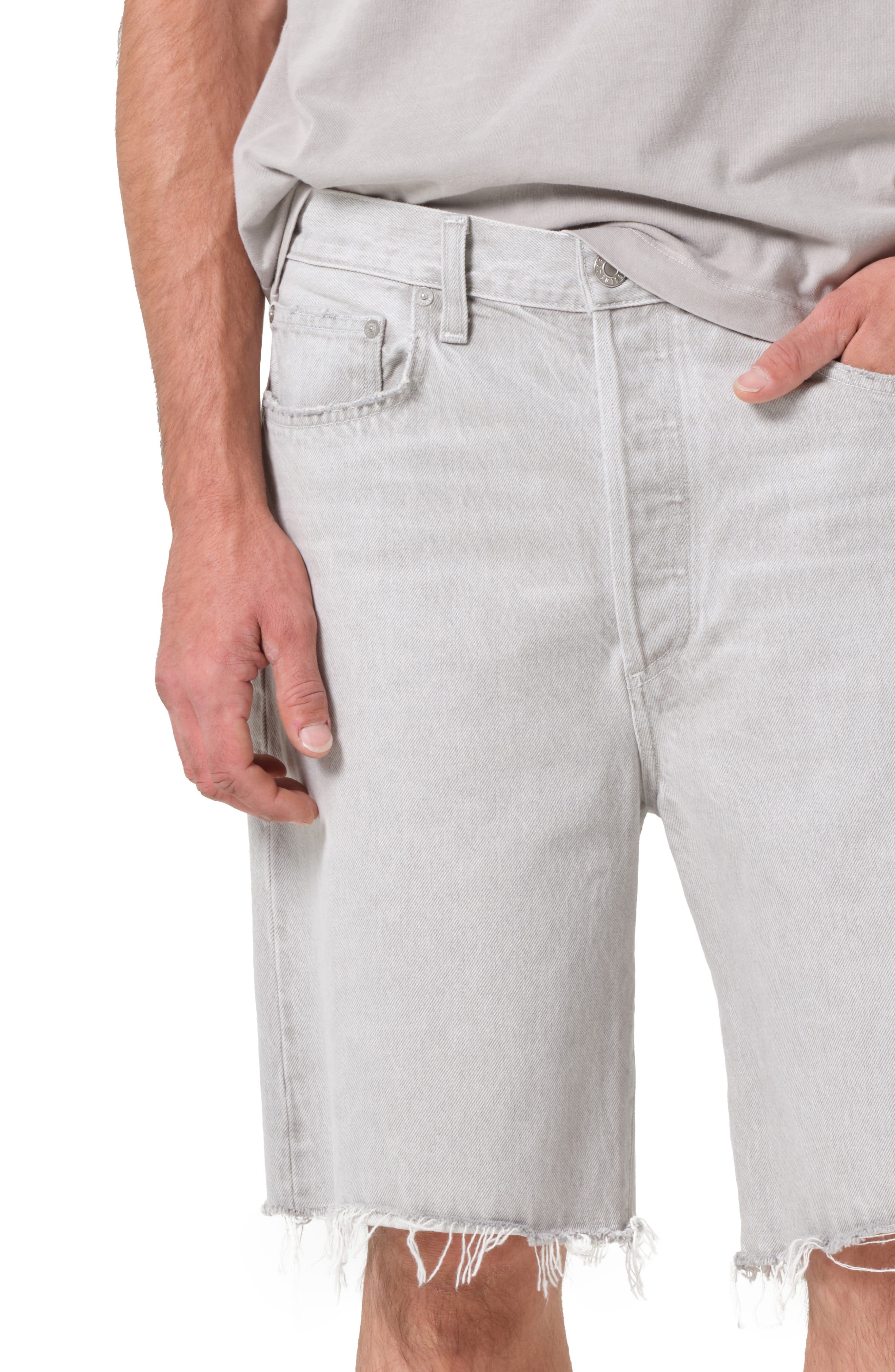AGOLDE Anson Raw Hem Denim Shorts in Coin at Nordstrom - 4