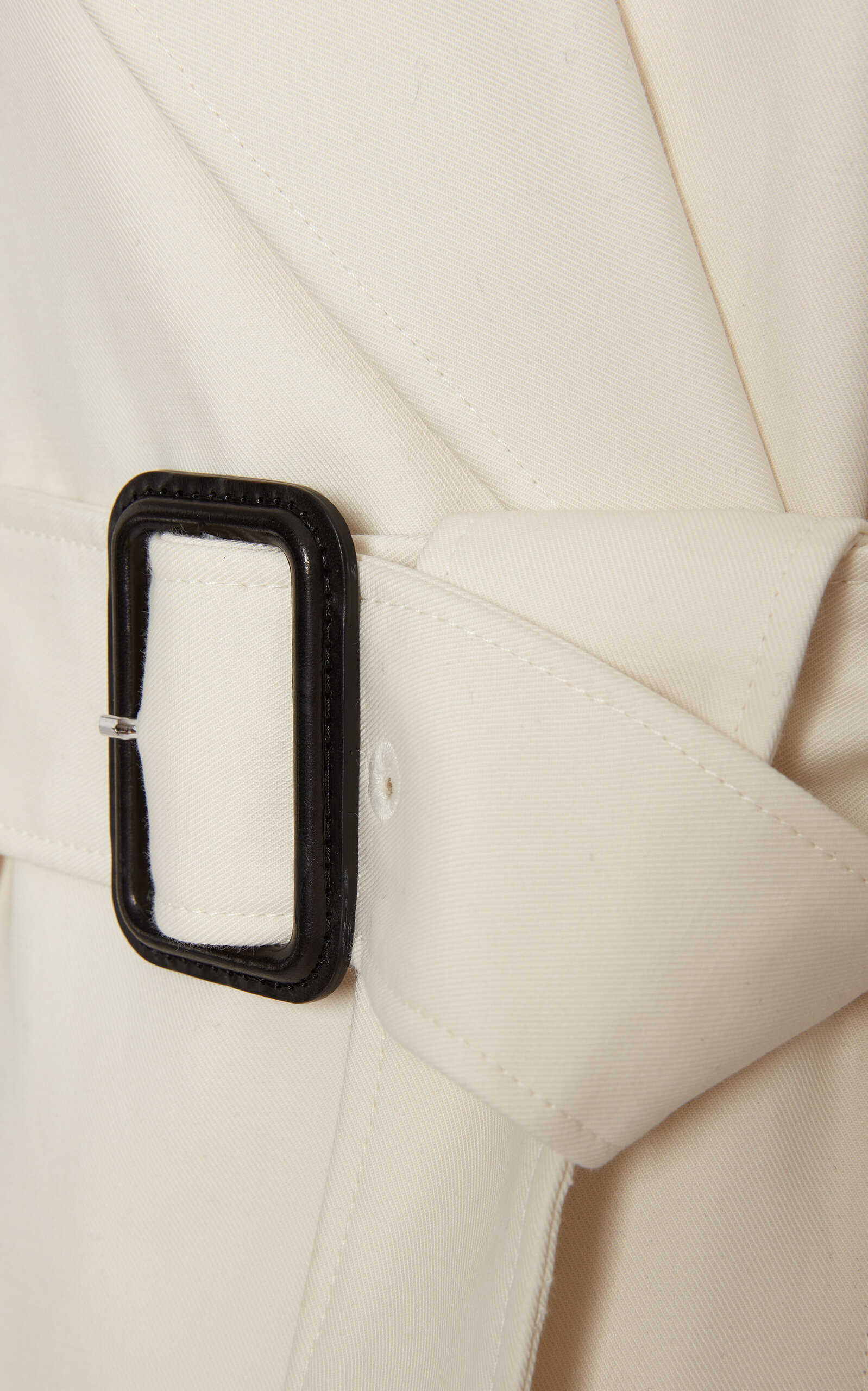 Flared Cotton-Twill Trench Coat ivory - 5
