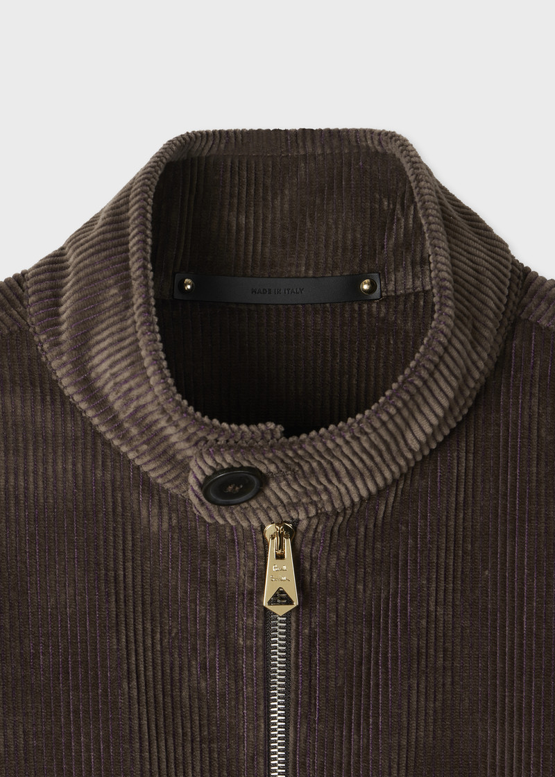 Paul Smith Purple and Brown Cotton Cord Bomber Jacket outlook