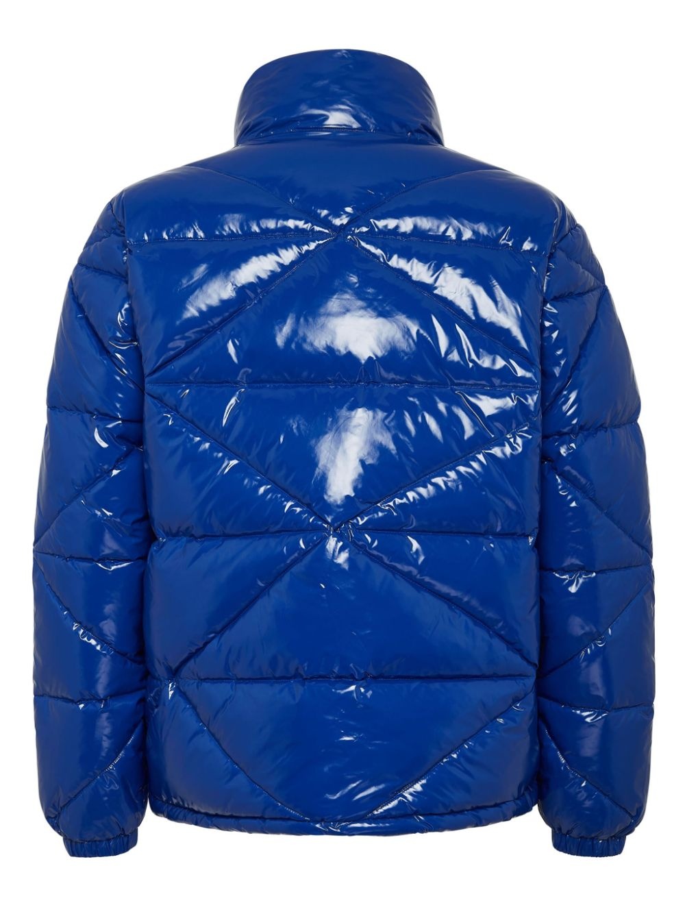 Hexagon logo-plaque glossy padded jacket - 2
