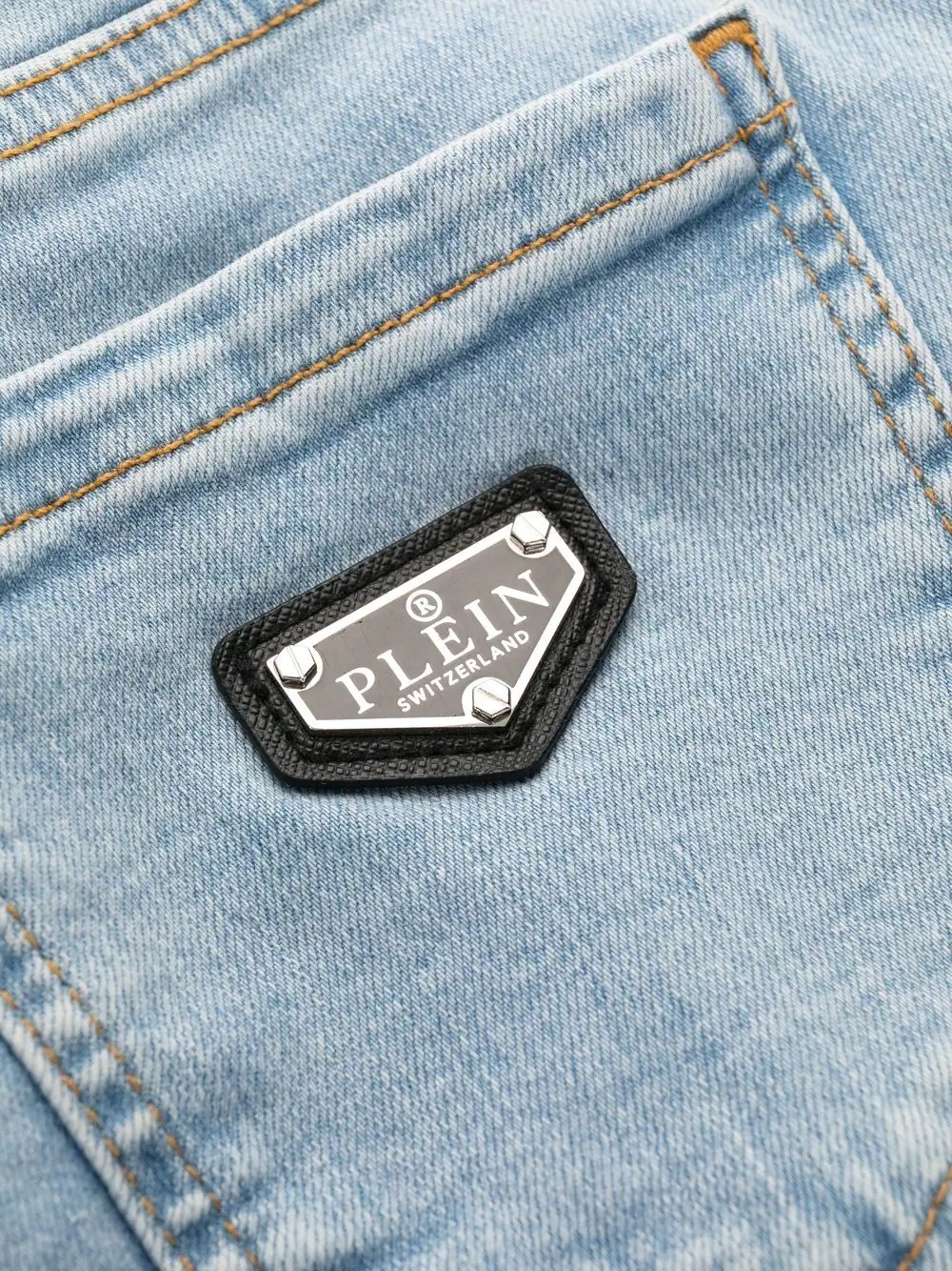 light-wash slim-cut jeans - 6